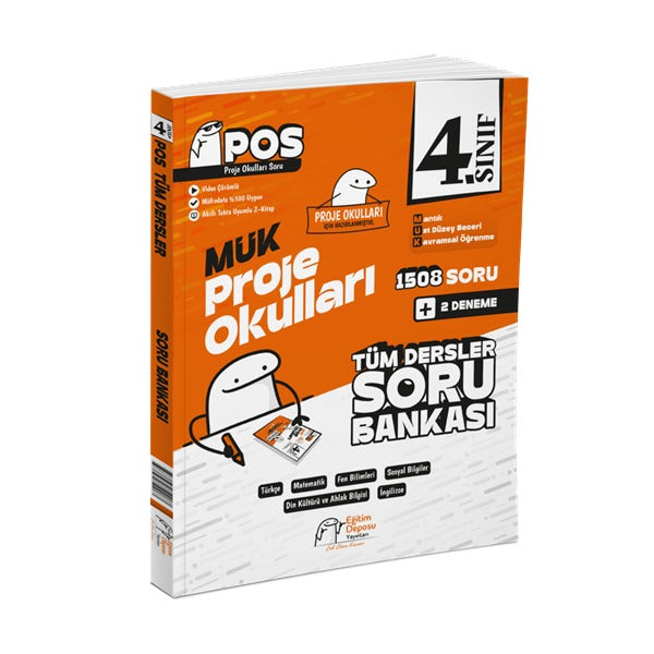 4.Sınıf Proje Okulları Mük - Pos Soru Bankası Eğitim Deposu Yayınları | Eğitim Deposu (İnce Kapak)