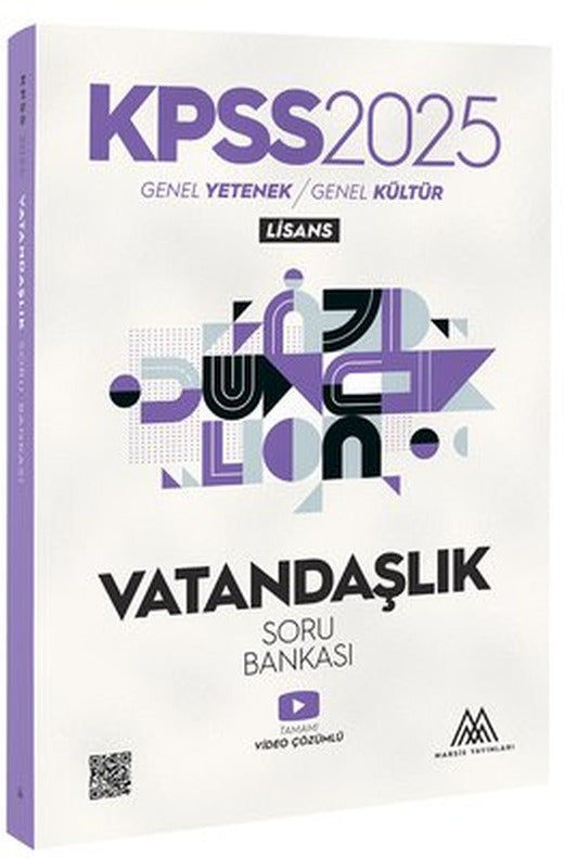 2025 KPSS Vatandaşlık Soru Bankası Genel Yetenek Genel Kültür Lisans | Marsis Yayınları (İnce Kapak)