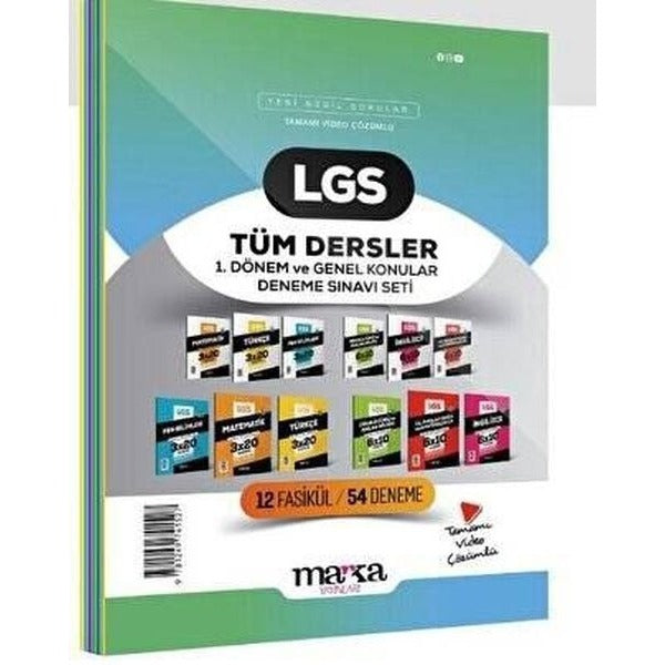2025 LGS 1. Dönem ve Genel Konular Tüm Dersler Deneme Sınavı Seti 12 Fasikül 54 Deneme | Marka Yayınları (İnce Kapak)