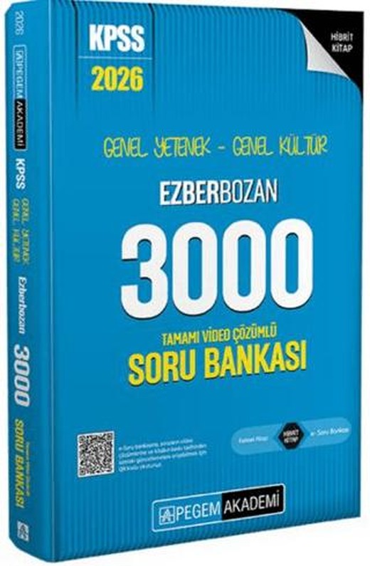 2026 KPSS Genel Yetenek Genel Kültür Ezberbozan 3000 Tamamı Video Çözümlü Soru Bankası