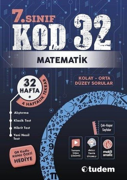 7. Sınıf Matematik Kod 32 | Tudem Yayınları - Ders Kitapları (İnce Kapak)