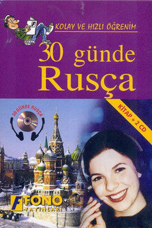 30 Günde Rusça - 1 Kitap+2 CD - Kutulu | Fono Yayınları (İnce Kapak)