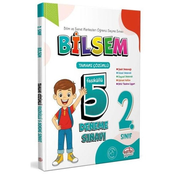2. Sınıf Bilsem Tamamı Çözümlü 5 Deneme Sınavı | Editör Yayınevi (Ciltsiz)