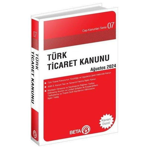 Türk Ticaret Kanunu Ağustos 2024 - Cep Kanunları Serisi | Beta Yayınları (Cep Boy)