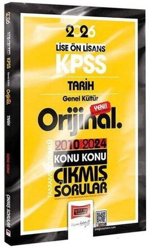 2026 KPSS Lise - Önlisans Tarih Orijinal 2010 - 2024 Konu Konu Çıkmış Sorular | Yargı Yayınları (İnce Kapak)