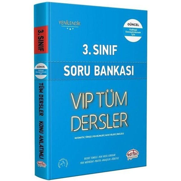 3.Sınıf VIP Tüm Dersler Soru Bankası - Mavi Kitap | Editör (İnce Kapak)