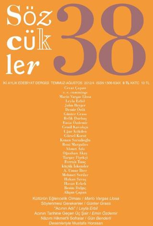 Sözcükler Dergisi Sayı: 38 Temmuz - Ağustos 2012 | Sözcükler Yayınları (Ciltsiz)