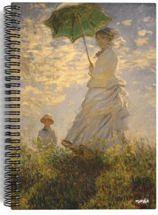 Claude Monet - Madam Monet and Her Son, 1875 / Spiralli Defter 12 - Çizgisiz - 100 Sayfa | Miosho