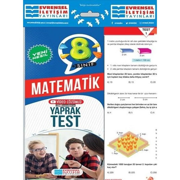 8. Sınıf Matematik Yeni Nesil Yaprak Test | Evrensel İletişim Yayınları (İnce Kapak)