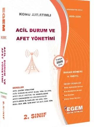 2. Sınıf 4. Yarıyıl Konu Anlatımlı Acil Durum ve Afet Yönetimi - Kod 2220
