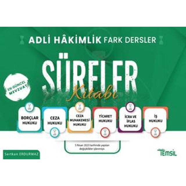 Adli Hakimlik Fark Dersler Süreler Kitabı | Temsil Kitap (Ciltsiz)