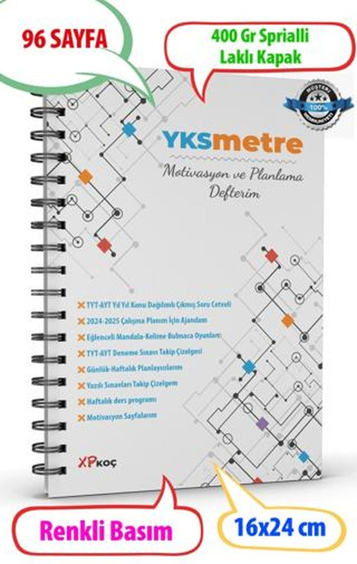 YKSMETRE Motivasyon ve Planlama Defteri / Günlük ve Haftalık Planlayıcı