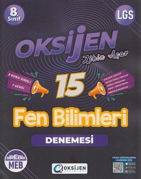 8. Sınıf Fen Bilimleri 15'li Deneme | Oksijen Yayınları - Eğitim (İnce Kapak)  - Resim 1