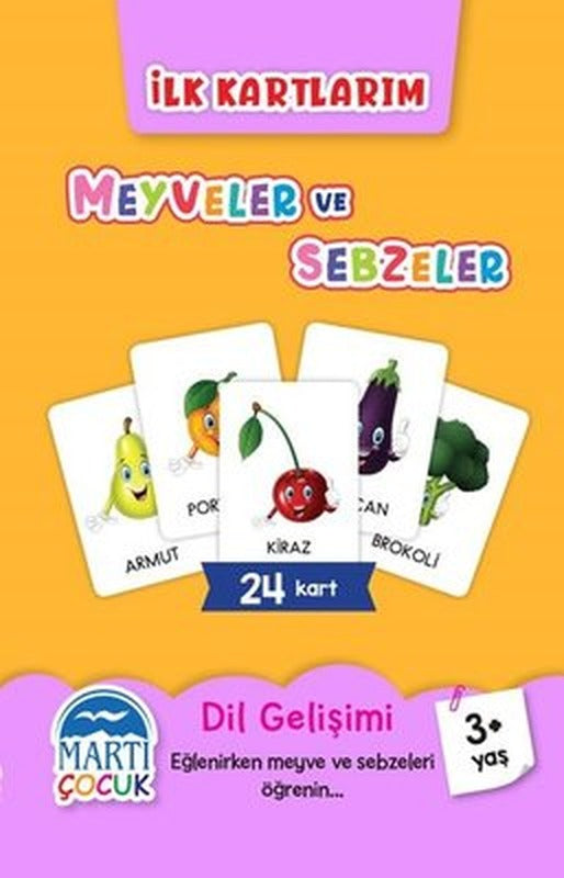 Meyveler ve Sebzeler - İlk Kartlarım 3+ Yaş | Martı Yayınları
