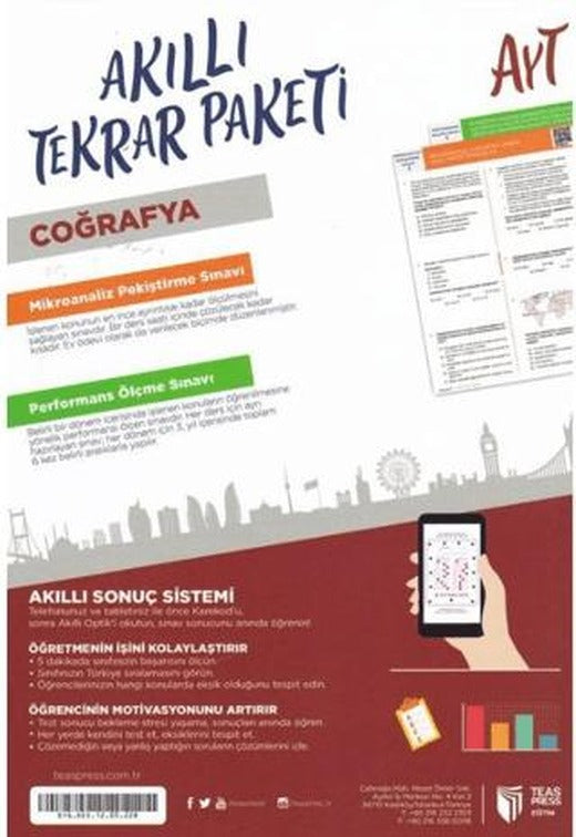 AYT Coğrafya Akıllı Tekrar Paketleri | Teas Press (Ciltsiz)