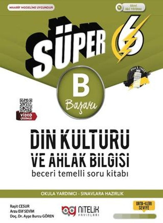 6. Sınıf Süper Din Kültürü ve Ahlak Bilgisi Beceri Temelli Soru Kitabı | Nitelik Yayınları (Ciltsiz)