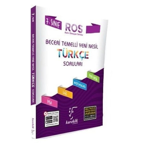 7.Sınıf Beceri Temelli Yeni Nesil Türkçe Soruları ROS | Karekök Eğitim Yayın (İnce Kapak)