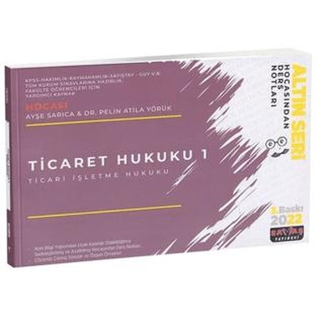 Ticaret Hukuku 1 Hocasından Ders Notları | Savaş Yayınevi (Ciltsiz)