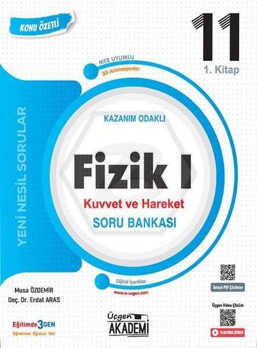 11. Sınıf Fizik I Kuvvet ve Hareket Konunun Özü Soru Bankası | Üçgen Akademi (İnce Kapak)