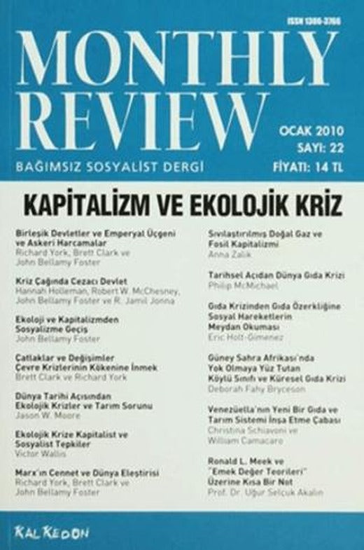 Monthly Review Bağımsız Sosyalist Dergi Sayı: 22 / Ocak 2010 | Monthly Review Dergisi (Ciltsiz)
