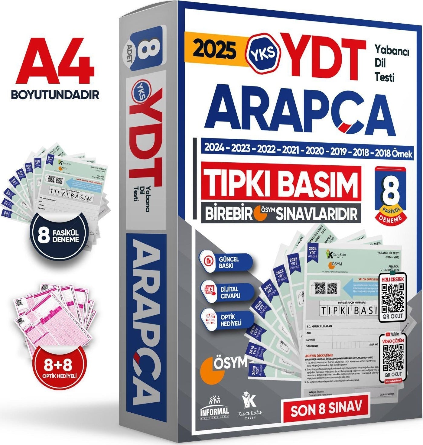 2025 YKS YDT Arapça ÖSYM Çıkmış Soru Tıpkı Basım Deneme Paketi 8li Türkiye Geneli