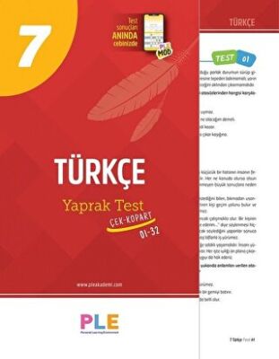Birey PLE 7. Sınıf Türkçe 32 Yaprak Test - Kolektif kitap kapağı