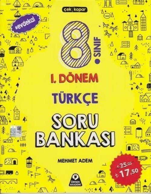 8. Sınıf 1. Dönem Türkçe Soru Bankası - Mehmet Adem kitap kapağı