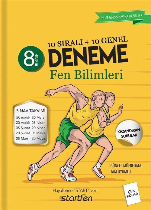 8. Sınıf Fen Bilimleri 10 Sıralı 10 Genel Deneme kitap kapağı