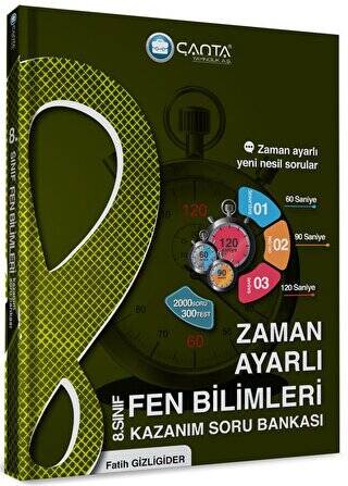 8. Sınıf Fen Bilimleri Zaman Ayarlı Kazanım Soru Bankası - Fatih Gizligider kitap kapağı