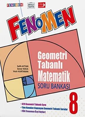 8. Sınıf Geometri Tabanlı Matematik Soru Bankası Fenomen Okul Yayınları - Soner Koca kitap kapağı