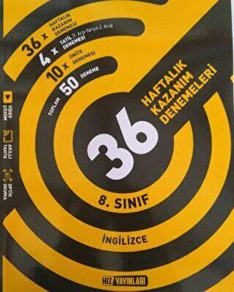 8. Sınıf İngilizce 36 Haftalık Kazanım Denemeleri - Kolektif kitap kapağı