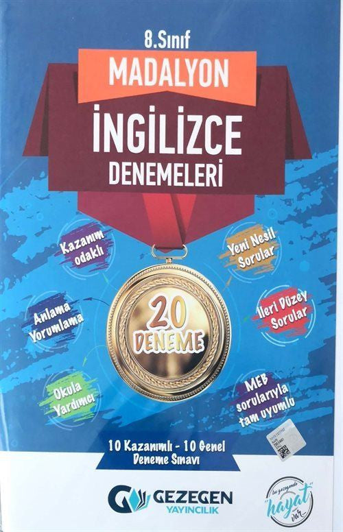 8. Sınıf İngilizce Madalyon Denemeleri kitap kapağı