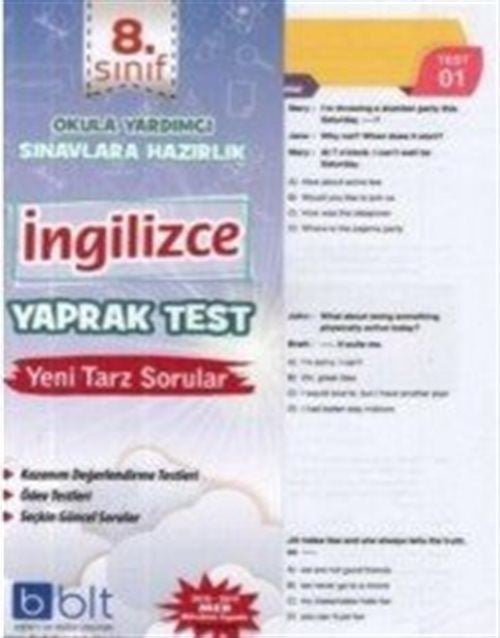 8. Sınıf İngilizce Yaprak Test kitap kapağı