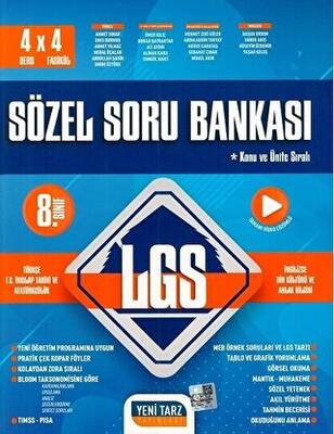 Yeni Tarz Yayınları 8. Sınıf LGS Sözel Soru Bankası - Kolektif kitap kapağı