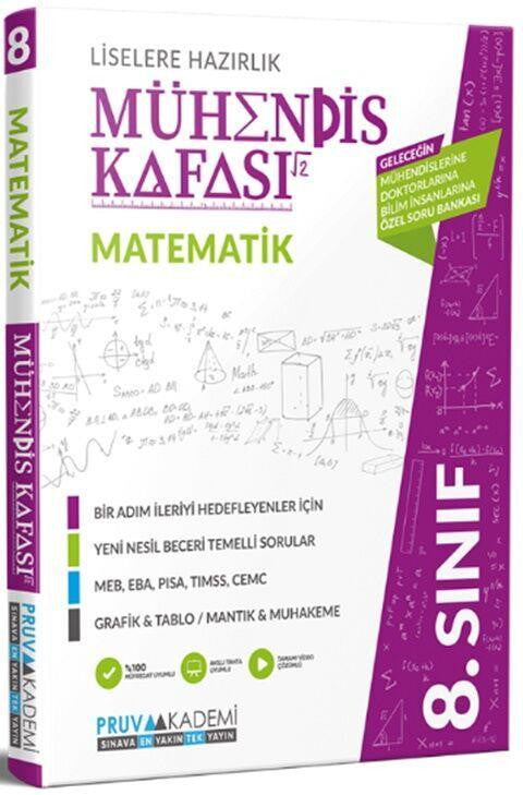 8. Sınıf Matematik Mühendis Kafası Soru Bankası Pruva Akademi kitap kapağı