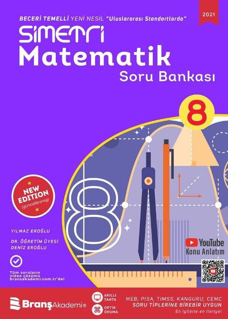 8. Sınıf Matematik Simetri Soru Bankası - Yılmaz Eroğlu kitap kapağı