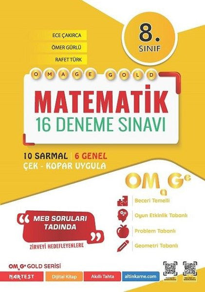 8. Sınıf Omage Gold Matematik 16 Deneme Sınavı - Kolektif kitap kapağı