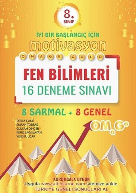 8. Sınıf Omage Gold Motivasyon Fen Bilimleri 16 Deneme Sınavı (8 Sarmal + 8 Genel) kitap kapağı