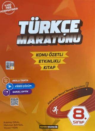 8. Sınıf Türkçe Maratonu Konu Özetli - Etkinlikli Kitap - Kubilay Oral kitap kapağı