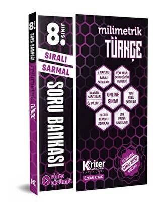 Kriter Akademi 8. Sınıf Türkçe Soru Bankası - Özkan Kıyak kitap kapağı