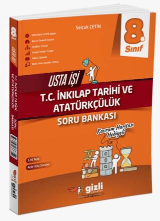 Gizli Yayınları 8. Sınıf Usta İşi T.C. İnkılap Tarihi ve Atatürkçülük Soru Bankası - Selçuk Çetin kitap kapağı