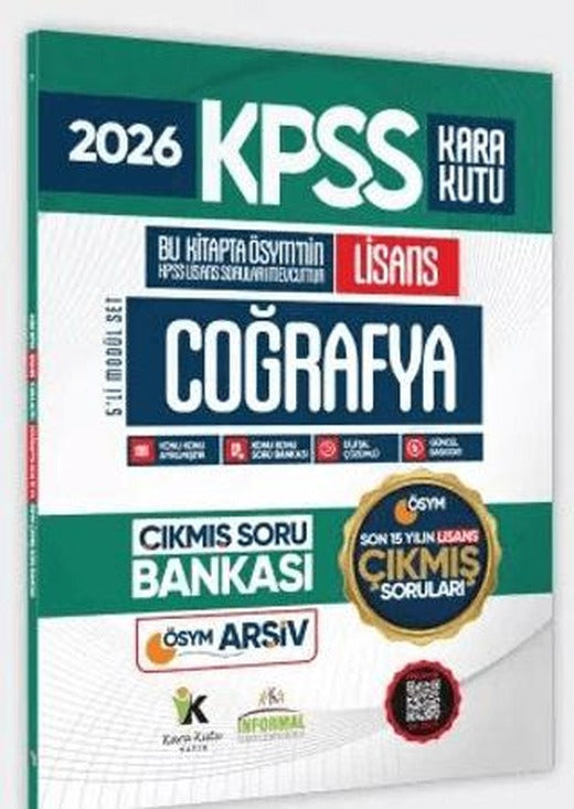 2026 FULLLisans KPSS Lisans Coğrafya Kara Kutu ÖSYM Çıkmış Soru Bankası Son 15 Yıl