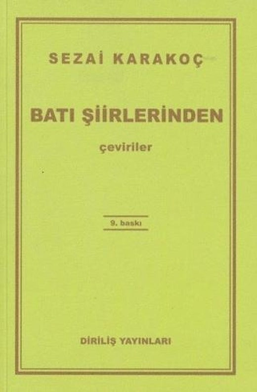 Batı Şiirlerinden Çeviriler | Diriliş Yayınları (Ciltsiz)