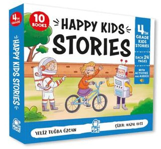 Happy Kids Stories 4 – 10 Kitap (4. Sınıf İngilizce Hikaye Seti) | Mavi Kirpi Yayınları (Ciltsiz)