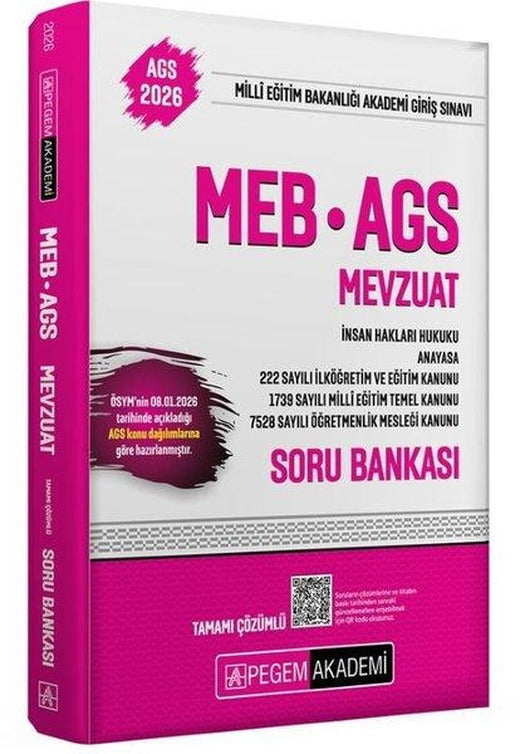 2026 MEB - AGS Soru Bankası Tamamı Çözümlü Mevzuat | Pegem Akademi Yayıncılık (İnce Kapak)