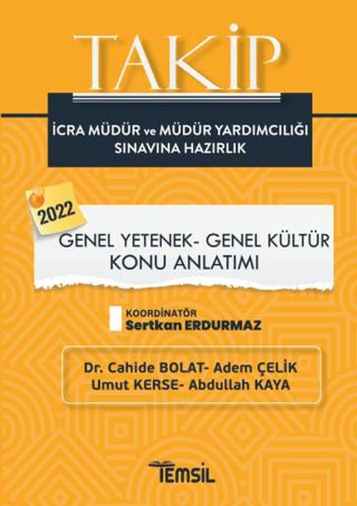 2022 Takip İcra Müdür ve Müdür Yardımcılığı Sınavına Hazırlık - Genel Yetenek Genel Kültür Konu Anlatımı | Temsil Kitap (Ciltsiz)