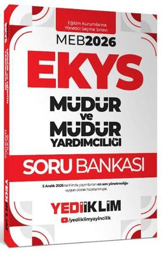 2026 MEB EKYS Müdür ve Müdür Yardımcılığı Soru Bankası | Yediiklim Yayınları (Ciltsiz)