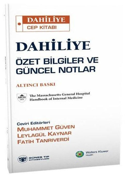 Dahiliye Özet Bilgiler ve Güncel Notlar - Dahiliye Cep Kitabı | Güneş Tıp Kitabevleri (İnce Kapak)
