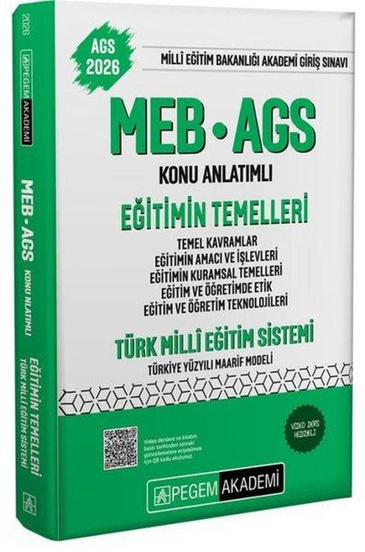2026 MEB - AGS Konu Anlatımlı Eğitimin Temelleri Türk Milli Eğitim Sistemi Temel Kavramlar Eğitimin | Pegem Akademi Yayıncılık (İnce Kapak)