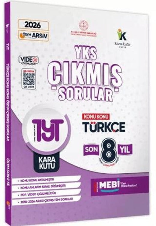 2026 YKS-TYT Türkçe Karakutu ÖSYM Çıkmış Soru Bankası Video/PDF Çözümlü Konu Konu Son 8 Yıl